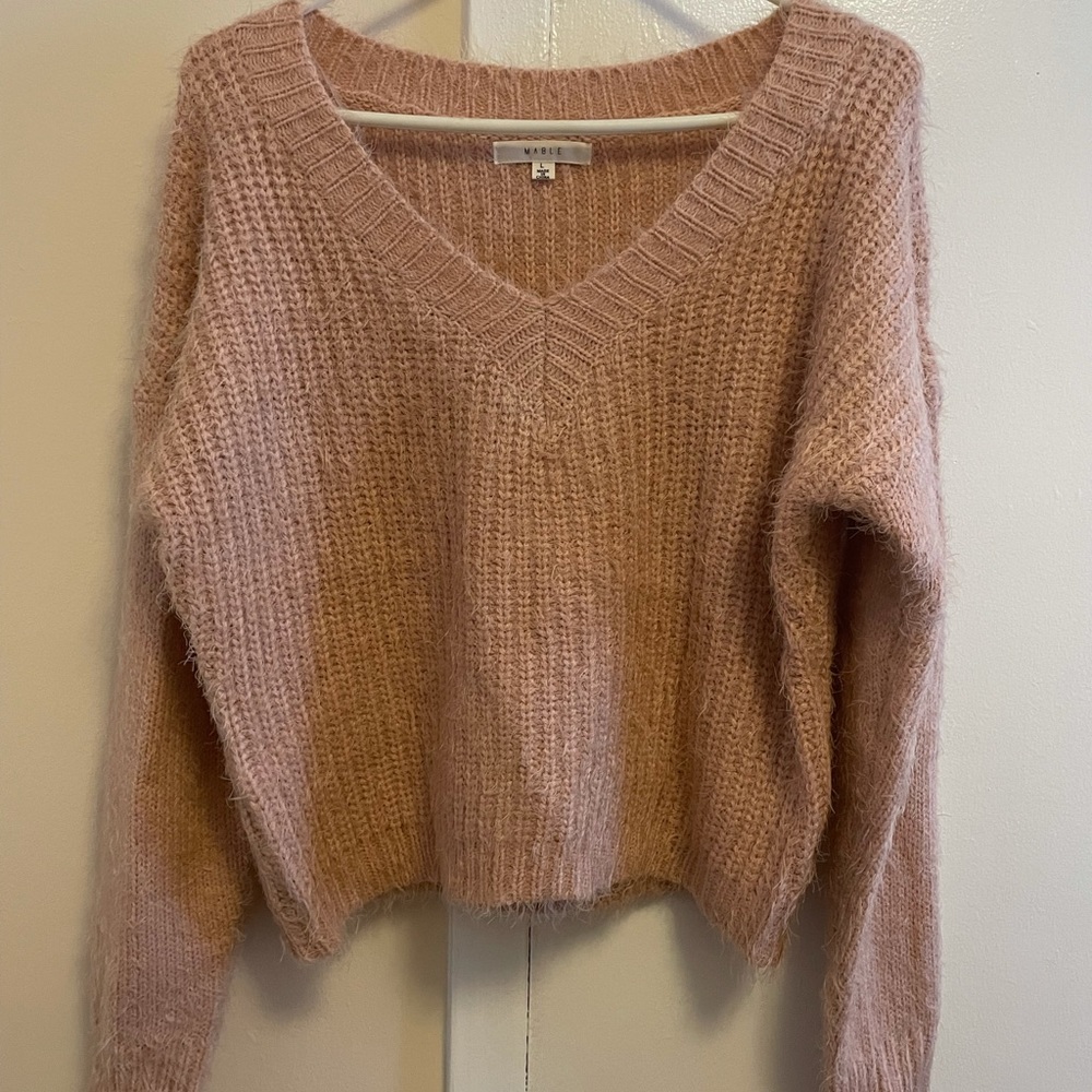 Pink cropped sweater